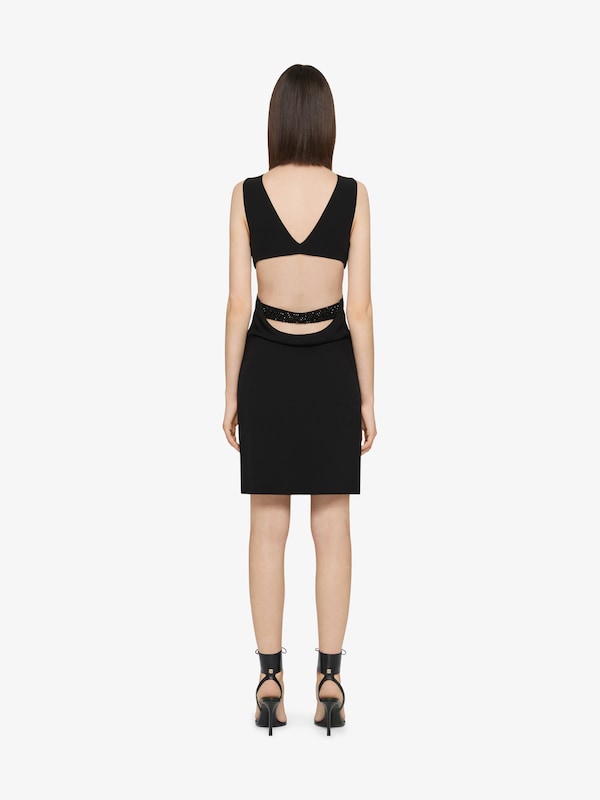 Givenchy Cut out dress in crepe satin with rhinestones detail 2025