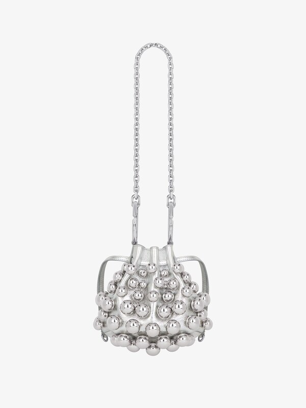 Givenchy Mini Pumpkin bag in leather with embroidered pearls En línea