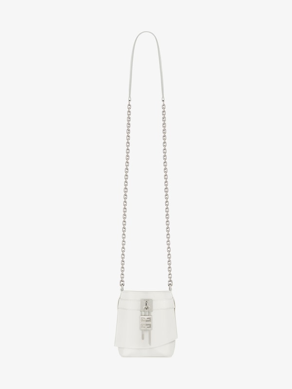 Givenchy Micro Shark Lock bucket bag in Box leather Rebajas
