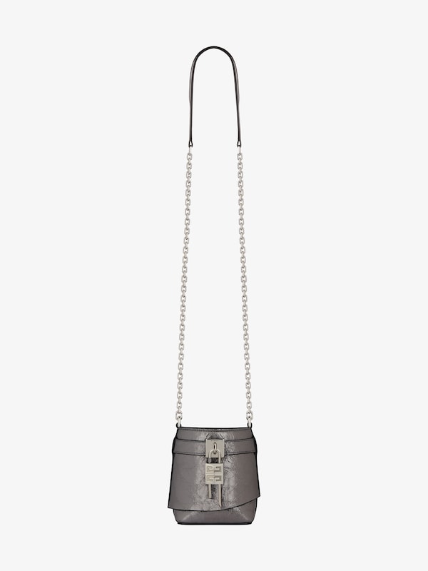 Givenchy Micro Shark Lock bucket bag in laminated leather Ventas relámpago