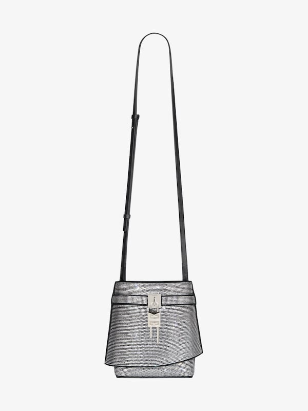 Givenchy Shark Lock bucket bag in leather with strass Descuento