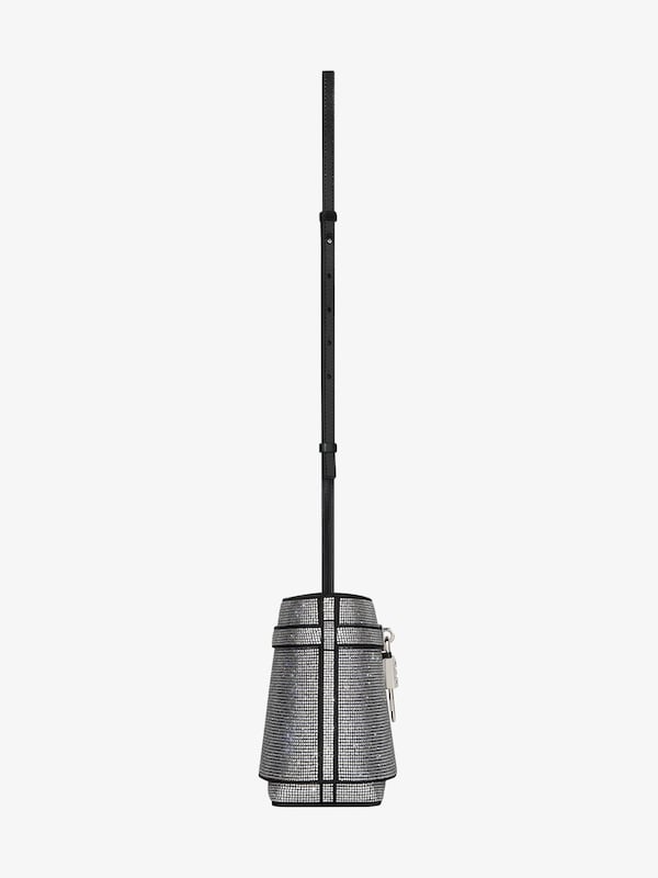 Givenchy Shark Lock bucket bag in leather with strass Descuento