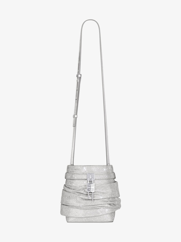 Givenchy Shark Lock bucket bag in satin with strass Tienda