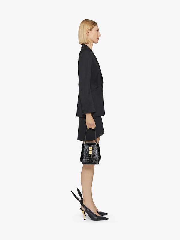 Givenchy Shark Lock bucket bag in crocodile effect leather Tienda