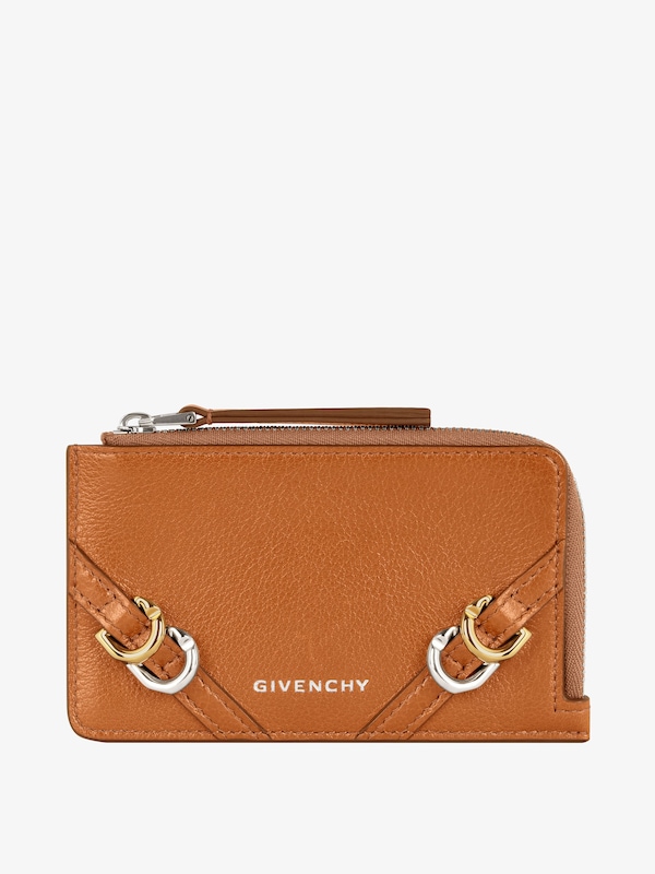 Givenchy Voyou zipped card holder in leather En línea