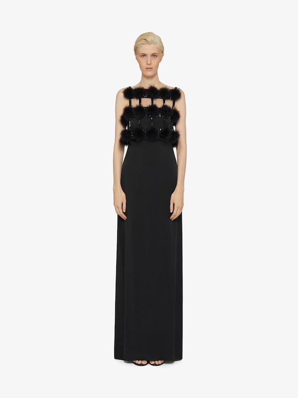 Givenchy Evening dress in satin with pompoms and crystals Gran oferta