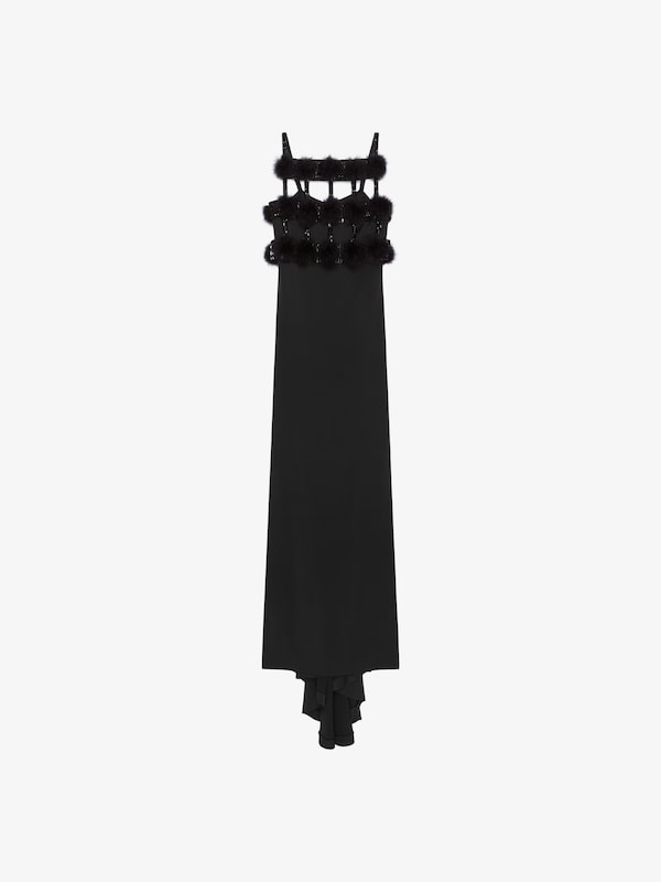 Givenchy Evening dress in satin with pompoms and crystals Gran oferta
