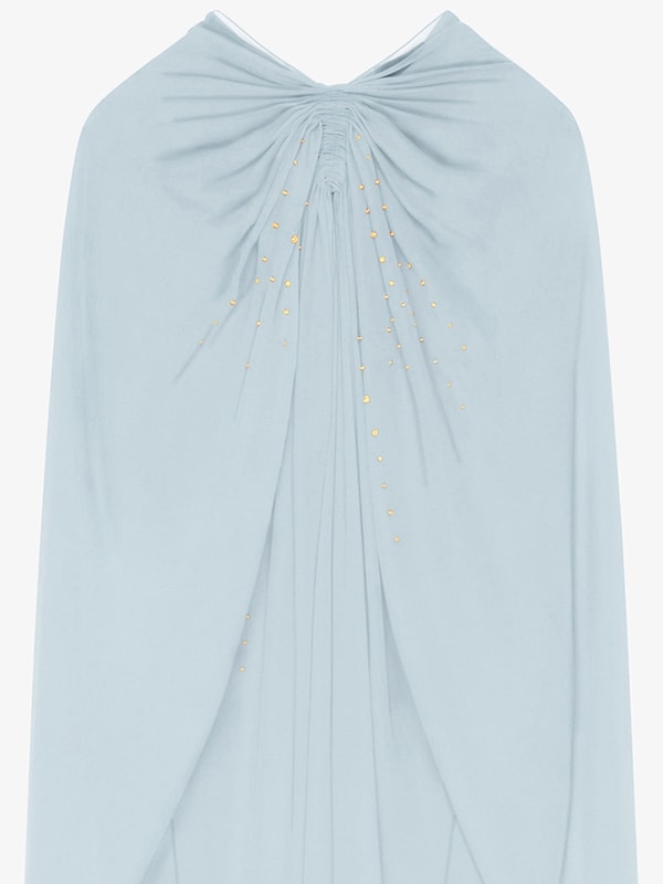 Givenchy Evening cape dress in silk georgette with pearls Rebajas baratas