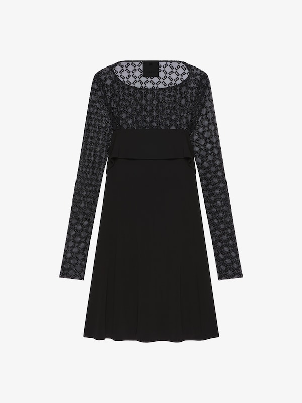 Givenchy Draped dress in jersey and shiny monogram 72 tulle Envío gratis