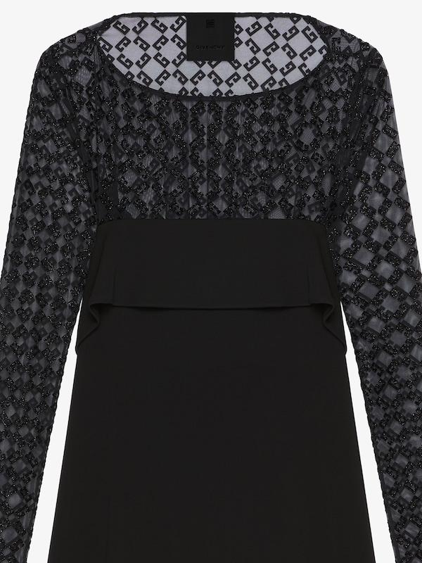 Givenchy Draped dress in jersey and shiny monogram 72 tulle Envío gratis