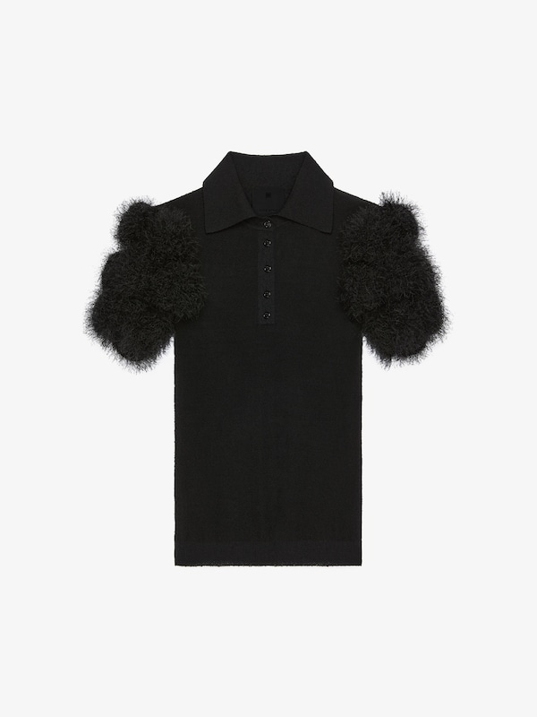 Givenchy Slim fit polo in knit with pompoms Solo queda un día