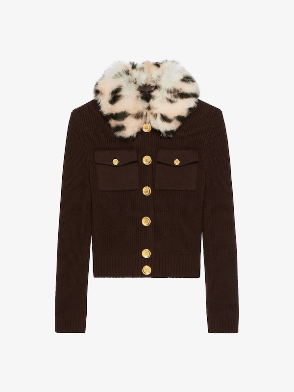 Givenchy Cardigan in wool and cashmere with fur collar Precios de Black Friday
