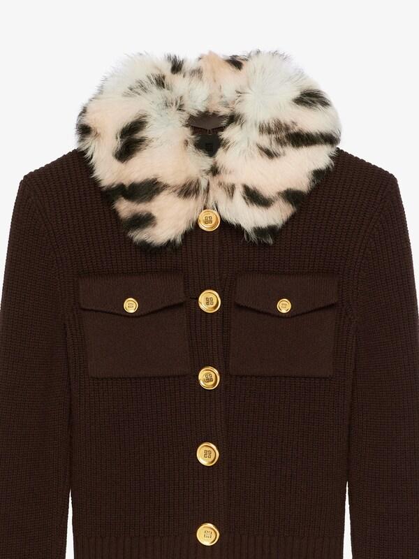 Givenchy Cardigan in wool and cashmere with fur collar Precios de Black Friday