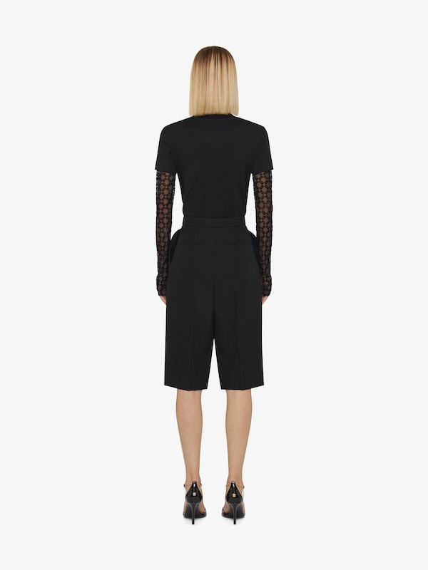 Givenchy Overlapped slim fit t-shirt in cotton and tulle Libre de impuestos