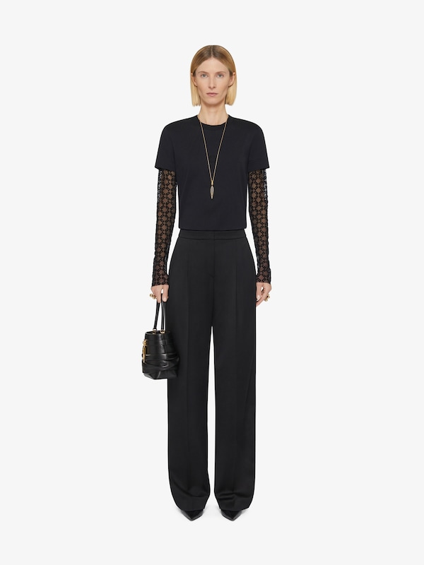Givenchy Overlapped slim fit t-shirt in cotton and tulle monogram 72 Descuentos del mes