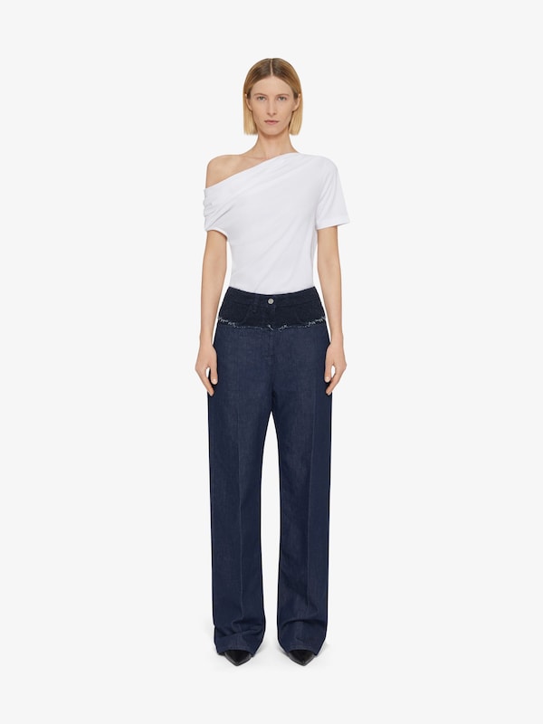 Givenchy Asymmetric draped t-shirt in jersey Descuento por venta flash