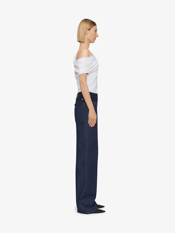 Givenchy Asymmetric draped t-shirt in jersey Descuento por venta flash