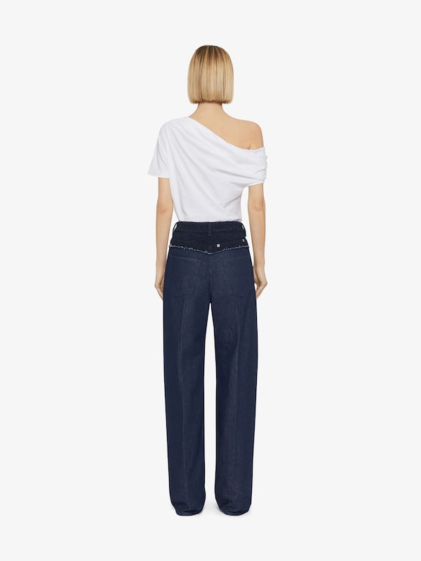 Givenchy Asymmetric draped t-shirt in jersey Descuento por venta flash