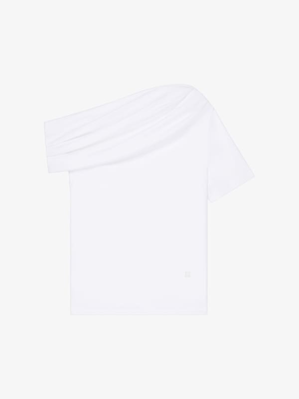 Givenchy Asymmetric draped t-shirt in jersey Descuento por venta flash