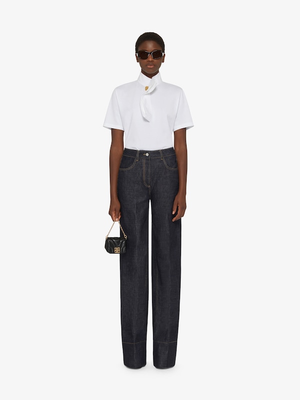Givenchy T-shirt in cotton with buttoned collar Ofertas de temporada