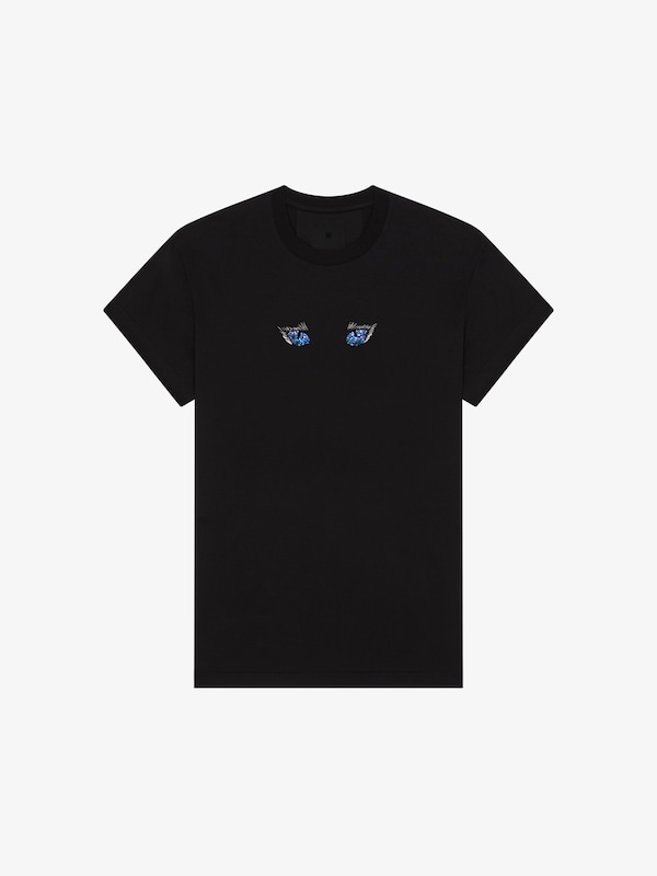 Givenchy T-shirt in cotton with cat eye embroidery En línea