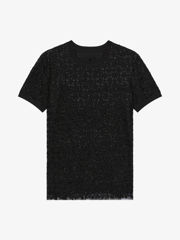 Givenchy Double-layered slim t-shirt in cotton and tulle Outlet