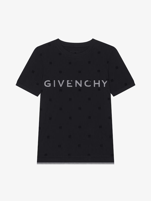 Givenchy Double layered fitted t-shirt in cotton with 4G tulle En oferta