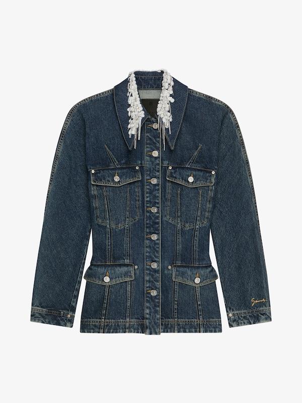Givenchy Jacket in denim with crystals and pearls Liquidación