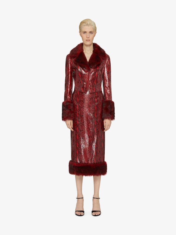Givenchy Slim fit jacket in python print leather and fur Rebajas online