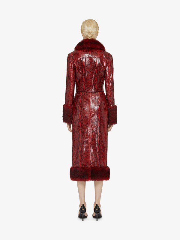Givenchy Slim fit jacket in python print leather and fur Rebajas online
