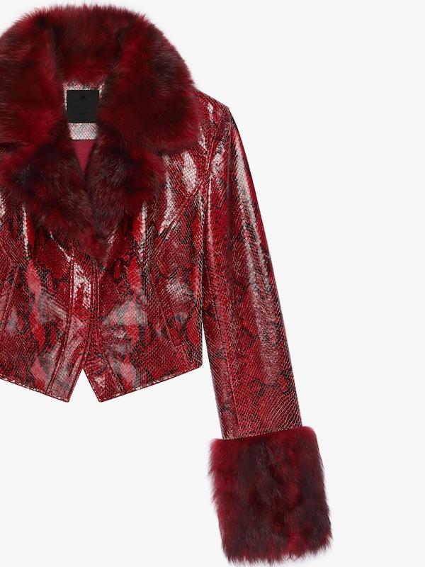 Givenchy Slim fit jacket in python print leather and fur Rebajas online
