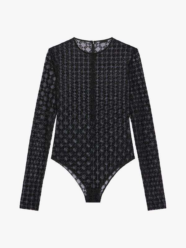 Givenchy Bodysuit in shiny monogram 72 tulle Promoción por tiempo limitado