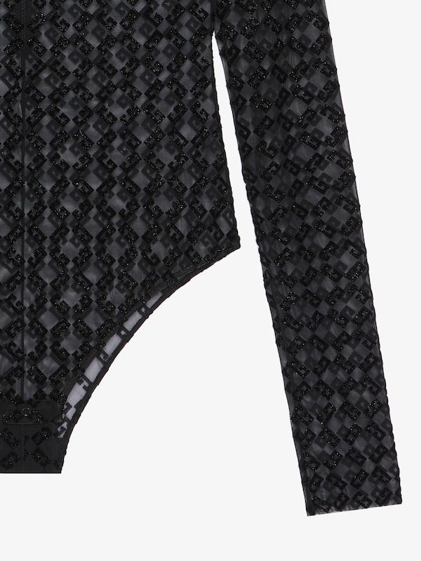 Givenchy Bodysuit in shiny monogram 72 tulle Promoción por tiempo limitado