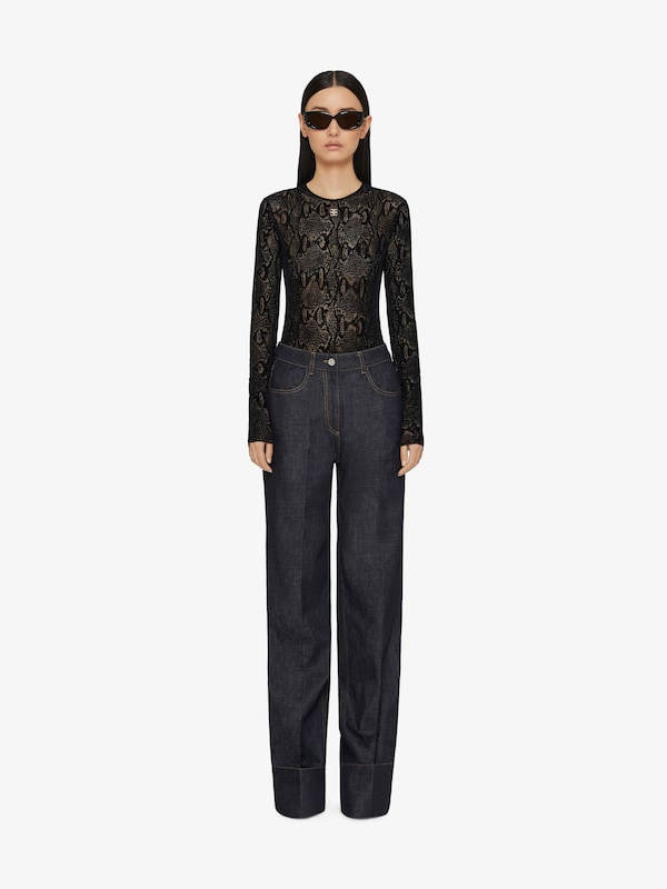 Givenchy Bodysuit in python print tulle with 4G detail Solo hoy