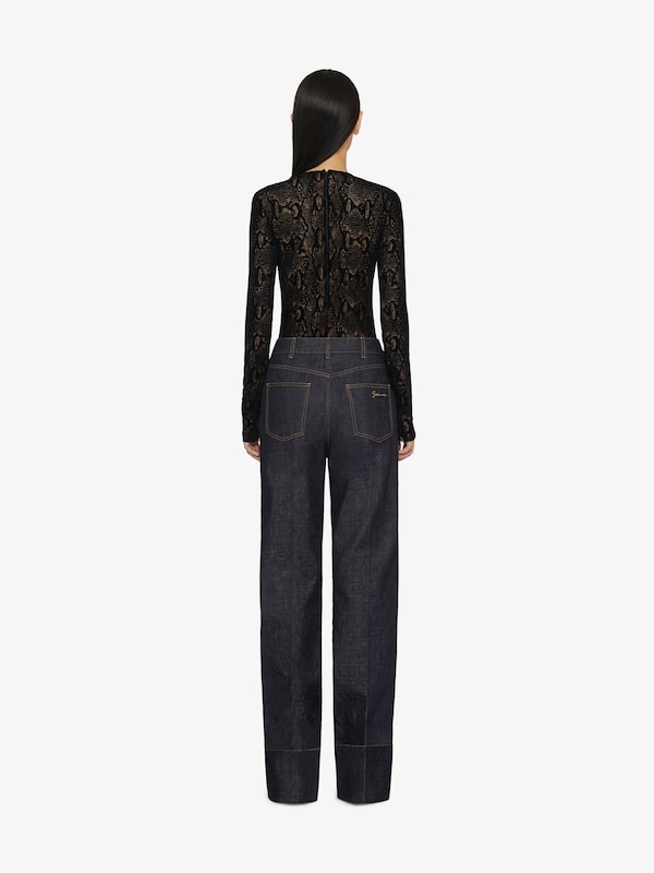 Givenchy Bodysuit in python print tulle with 4G detail Solo hoy