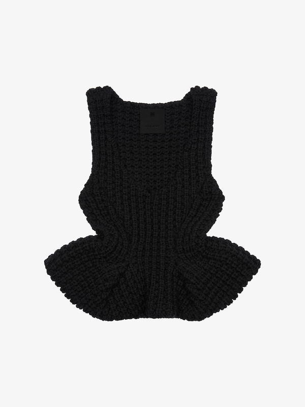 Givenchy Slim fit peplum top in waffle wool Solo queda un día