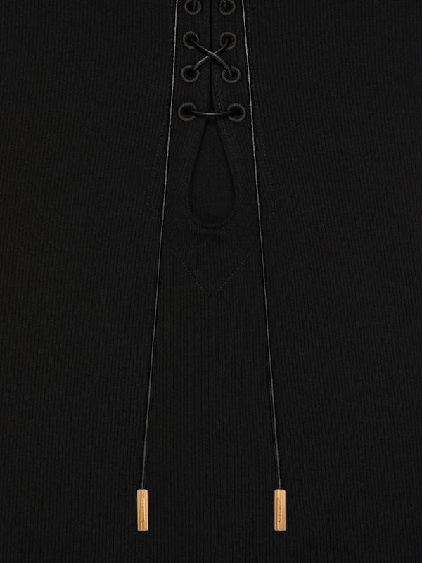 Givenchy Slim fit tank top in cotton with laces and 4G detail Superdescuento