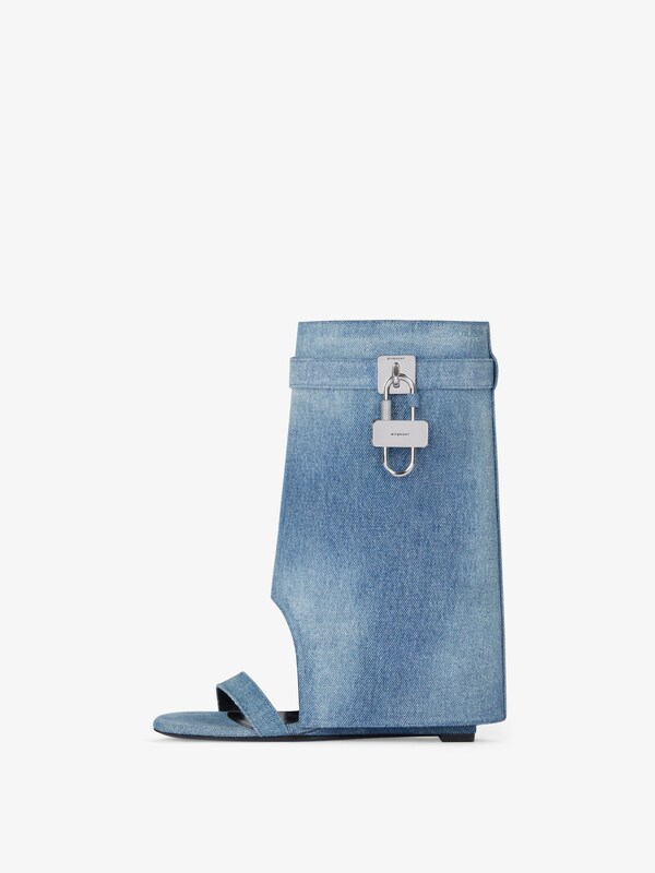 Givenchy Shark Lock sandals in gradient denim Descuento por venta flash