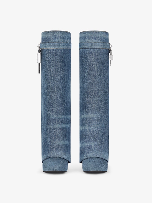 Givenchy Shark Lock boots in washed denim Ofertas de temporada