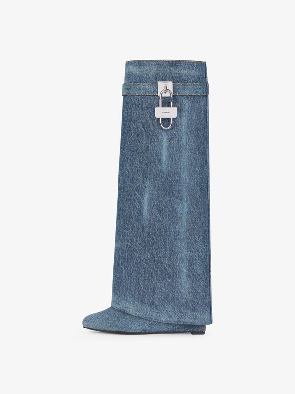 Givenchy Shark Lock boots in washed denim Ofertas de temporada