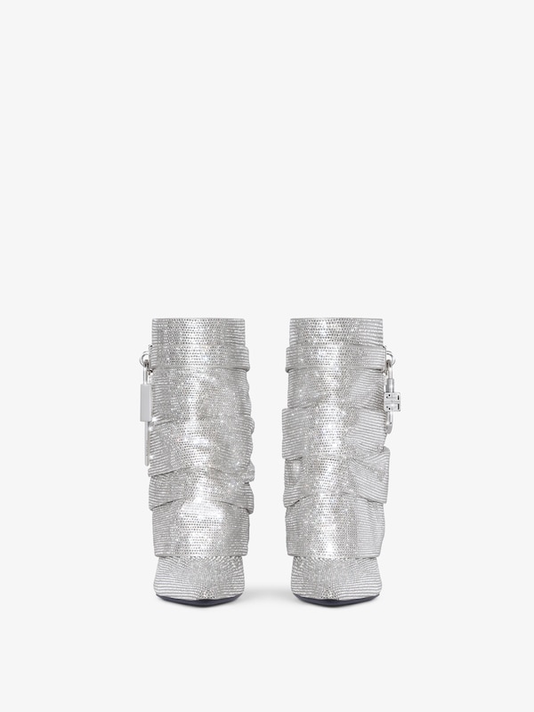 Givenchy Shark Lock Stiletto ankle boots in satin with strass Precio ultrabajo