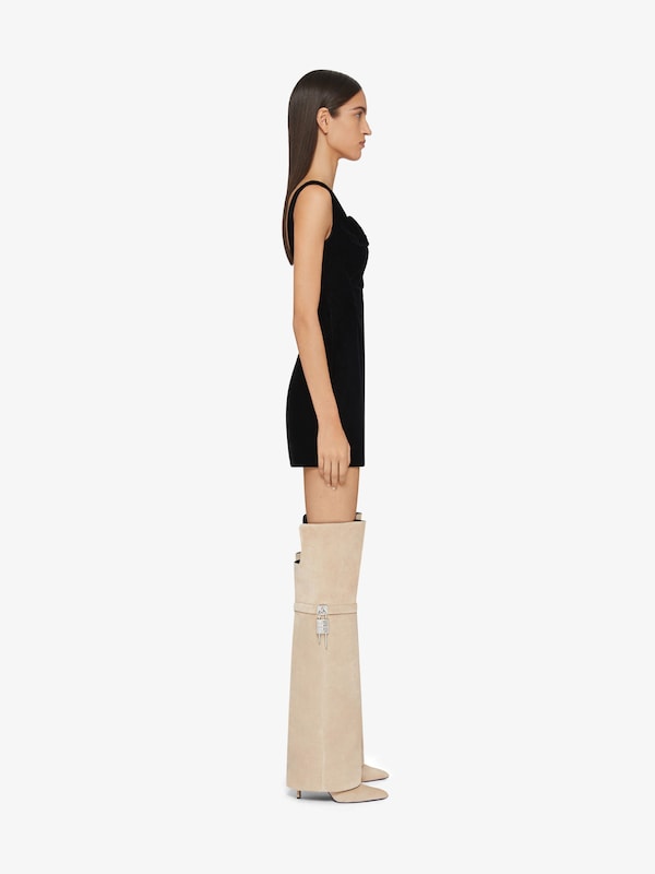 Givenchy Shark Lock Stiletto over-the-knee boots in suede Venta caliente