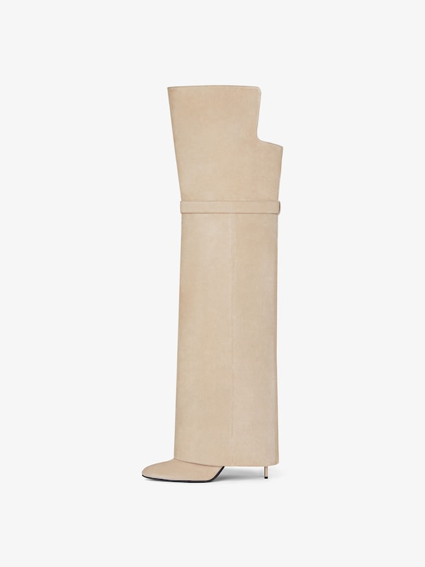 Givenchy Shark Lock Stiletto over-the-knee boots in suede Venta caliente