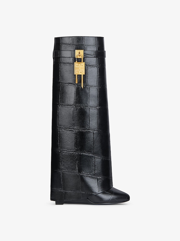 Givenchy Shark Lock boots in crocodile effect leather Gran oferta