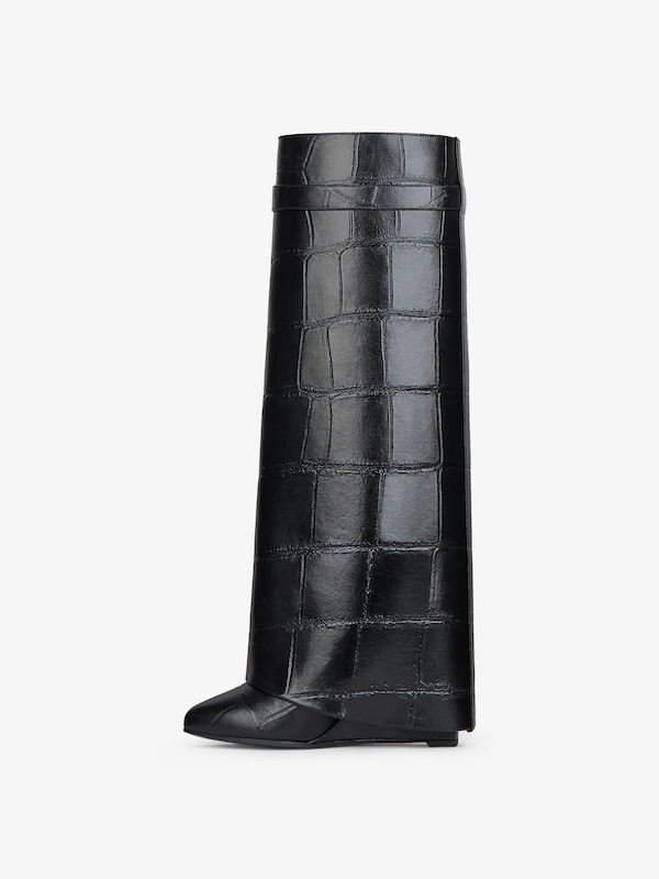 Givenchy Shark Lock boots in crocodile effect leather Gran oferta