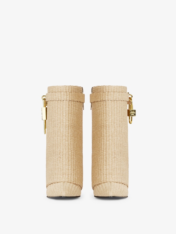 Givenchy Shark Lock ankle boots in raffia Tienda