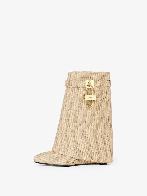 Givenchy Shark Lock ankle boots in raffia Tienda