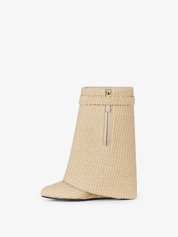 Givenchy Shark Lock ankle boots in raffia Tienda