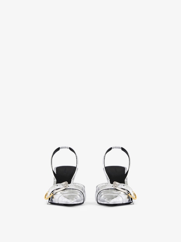 Givenchy Voyou slingbacks in laminated leather Descuentos del mes