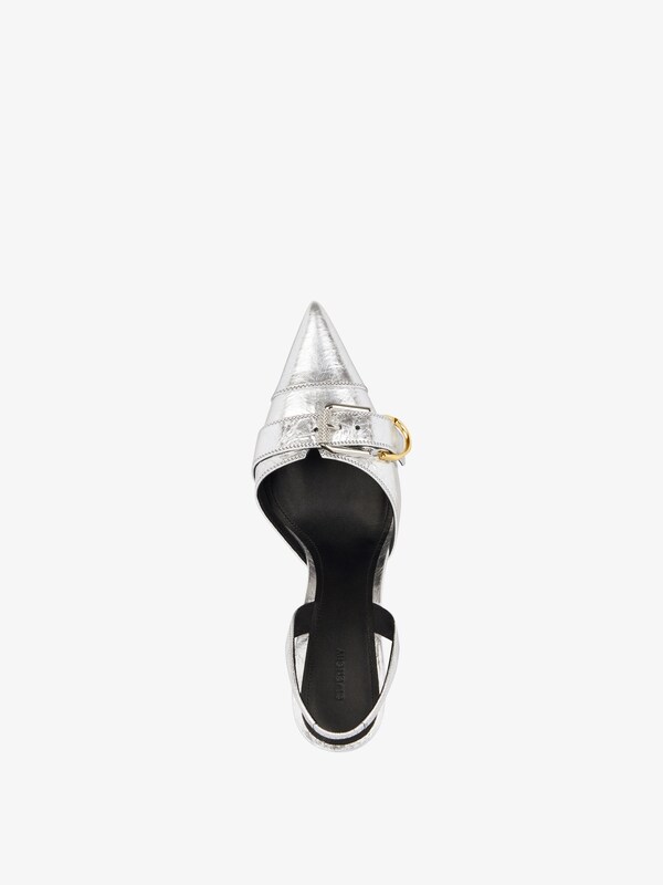 Givenchy Voyou slingbacks in laminated leather Descuentos del mes